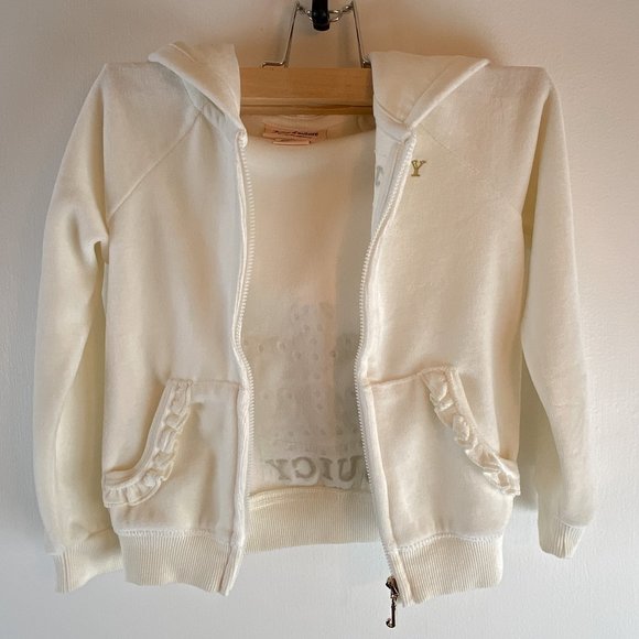 Kids Juicy Couture Vanilla Cream Coloured Hoodie with Gold Crown 4T - Picture 4 of 8